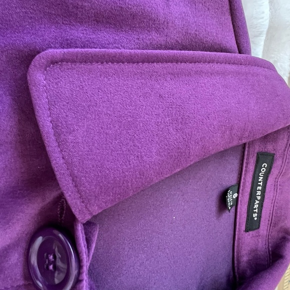 Counterparts Vintage Purple Blazer Jacket w. Large Buttons - Shoulder Pads S.6 - Picture 5 of 13